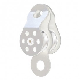 Poulie double aluminium Kratos FA7000802 à flasques ouvrantes pour mouflage sur corde.