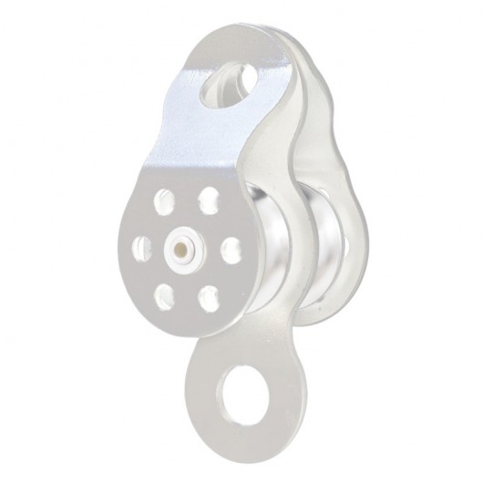 Poulie double aluminium Kratos FA7000802 à flasques ouvrantes pour mouflage sur corde.