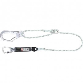 KRATOS SAFETY - Longe en corde tressée 2 m avec absorbeur d’énergie et boucle à réducteur 