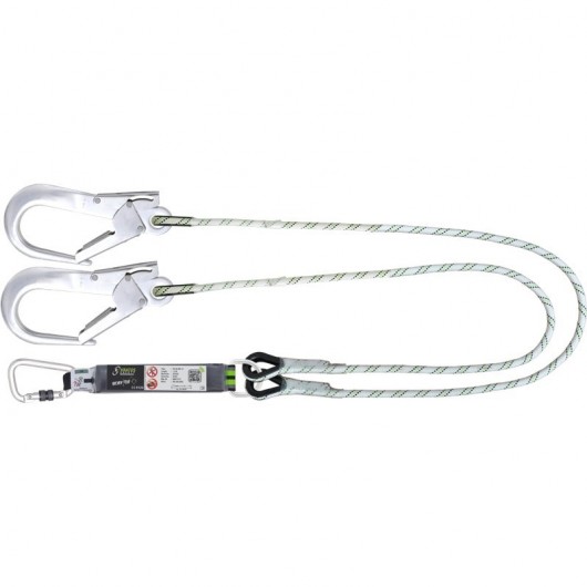 Longe Élastique De Sécurité 2m KRATOS - Avec Absorbeur D'Énergie Et 2 Mousquetons (Norme EN355)