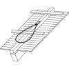Point d'ancrage toiture sous-tuile Wosling Kratos Safety en inox avec câble pour charpente bois