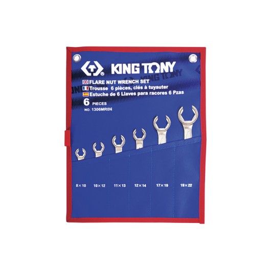 KING TONY - Trousse  6 pièces, clés à tuyauter 8x10-10x12-11x13-12x14-17x19-19x22