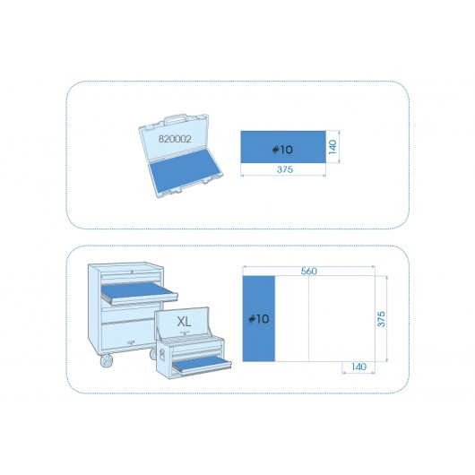 KING TONY - Module Mousse + PP 8 pièces outils de frappe