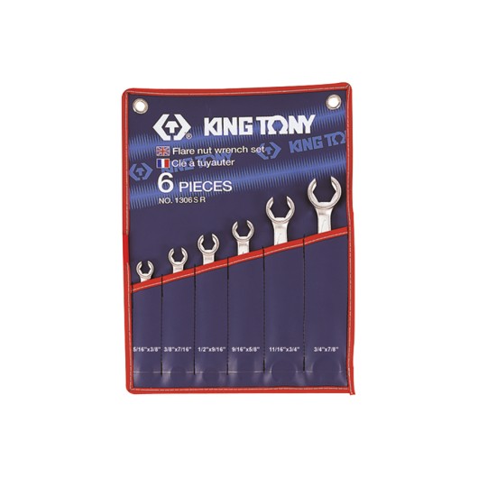 KING TONY - Trousse de 6 clés à tuyauter de 5/8" à 7/8"