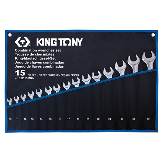 KING TONY - Trousse de 15 clés mixtes légères 10-17:19-21-22-24-27-30-32mm