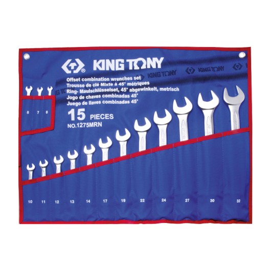 KING TONY - Trousse tissus de clés mixte à 70° 15 pièces