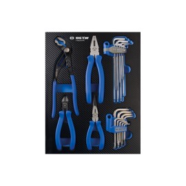 Module mousse EVAWAVE King Tony 990222MRE contenant 4 pinces et 2 jeux de clés (Allen et Torx).