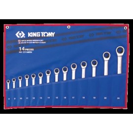 Jeu de 14 clés mixtes à cliquet King Tony 12114MRN dans trousse polyester