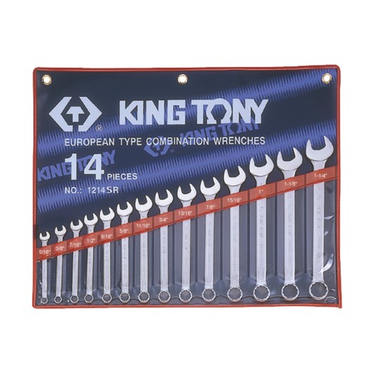 KING TONY - Trousse de 14 clés mixtes en pouces 5/16 à 1-1/4"