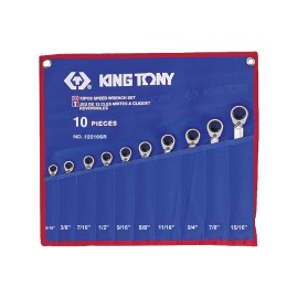 KING TONY - Trousse de 10 clés à cliquet réversible pouce 5/16" à 15/16"