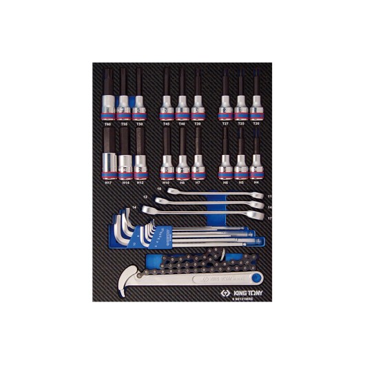 KING TONY - Module mousse + PP  31 pièces Torx-Mâles-tuyauter