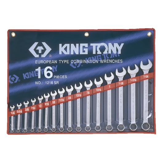 KING TONY - Trousse de 16 clés mixte en pouces 1/4 à 1-1/4"