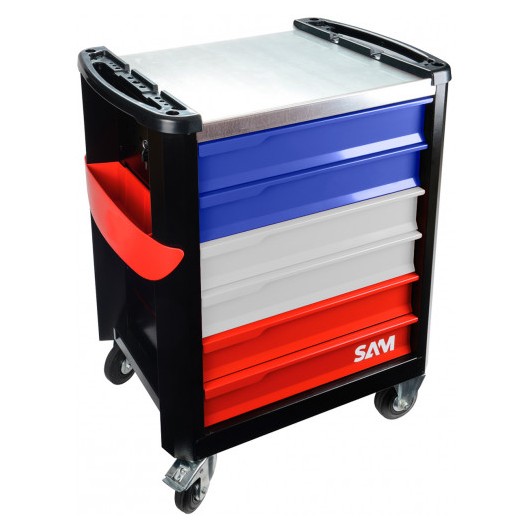SAM OUTILLAGE - Servante 6 tiroirs bleue blanc rouge SAM OUTILLAGE - Servante 6 tiroirs bleue blanc rouge