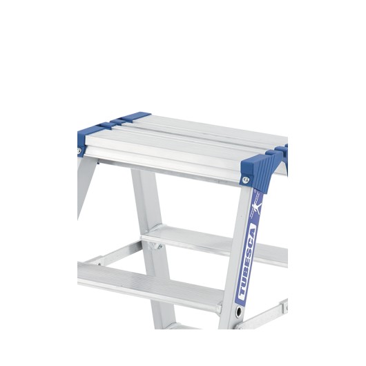 TUBESCA-COMABI - Échelle double de chantier PLATINIUM - 2x4 marches - hauteur d'accès maximum : 2.88m - aluminium