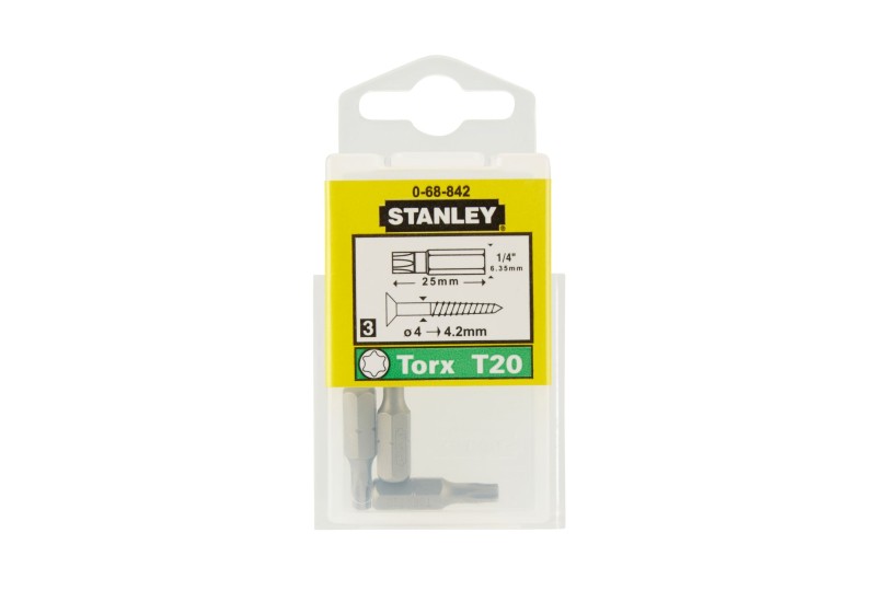 STANLEY - Embout De Vissage Torx T20 25Mm - 3Pcs