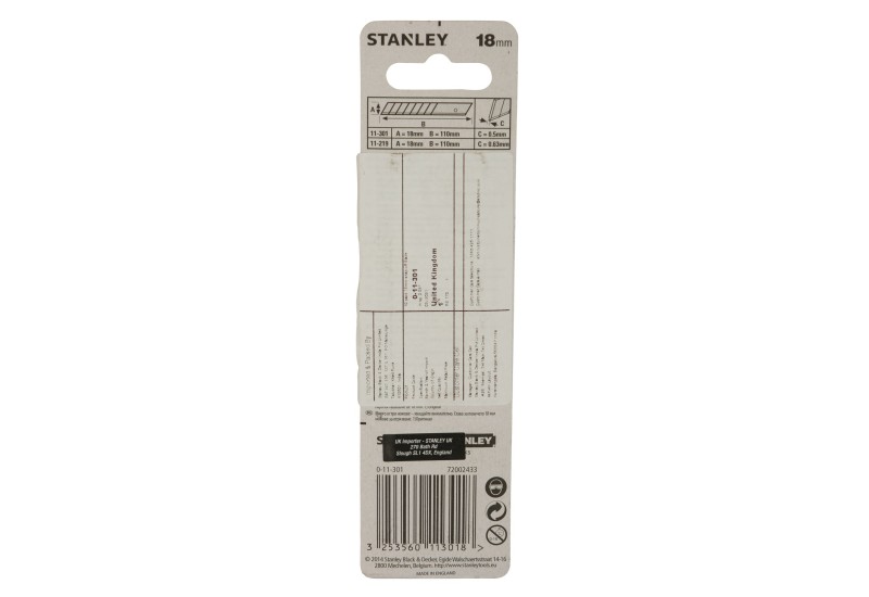 STANLEY - Lames De Cutters 18Mm - Distributeur 10 Lames