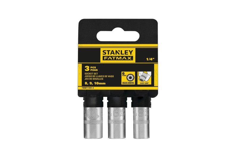 STANLEY - Jeu De Douilles 1/4" 6 Pans 8-9-10 Mm Fatmax - 3 Pieces