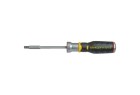 STANLEY - Big Tournevis Porte-Embouts A Cliquet + Led + 12 Embouts : Fente 5, 6.5, 8Mm / Ph1-Ph2-Ph3 / Pz1-Pz2-Pz3 / T10-T15-T20