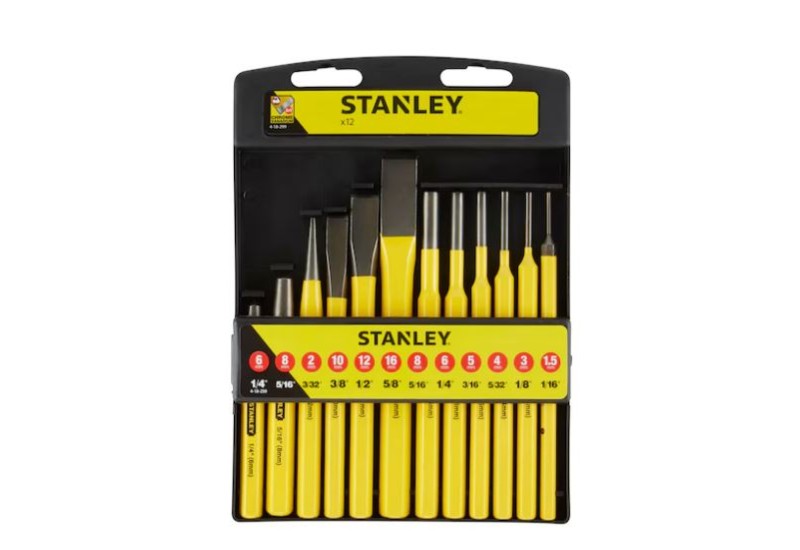 STANLEY - Outils De Frappe (Chasse-Goupilles+Burin A Froid) Jeu De 12 Pcs