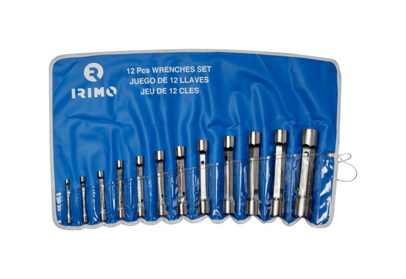 IRIMO - Clés à pipe double 6x6 dans une pochette, 12 pcs