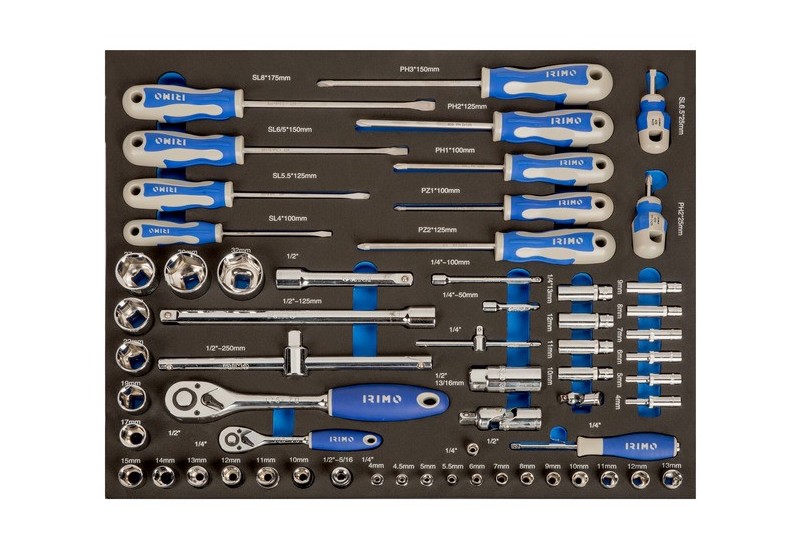 IRIMO - Module mousse 3/3 Douilles et tournevis - 60 pièces