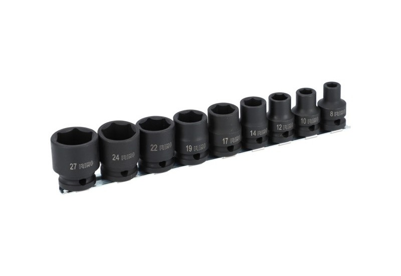 IRIMO - 1/2" Impact socket hexagonal set mm, rail 9 pcs