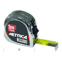 mètre ruban METRICA CROMATO 5m avec boîtier chromé ABS