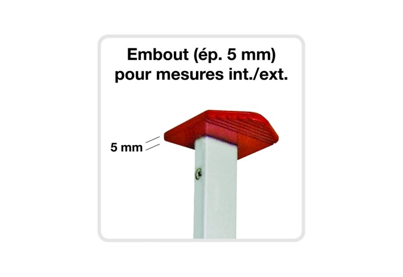 METRICA - Mesure télescopique à lecture directe sur ruban gradué avec indication des mesures intérieures et extérieures - 5m