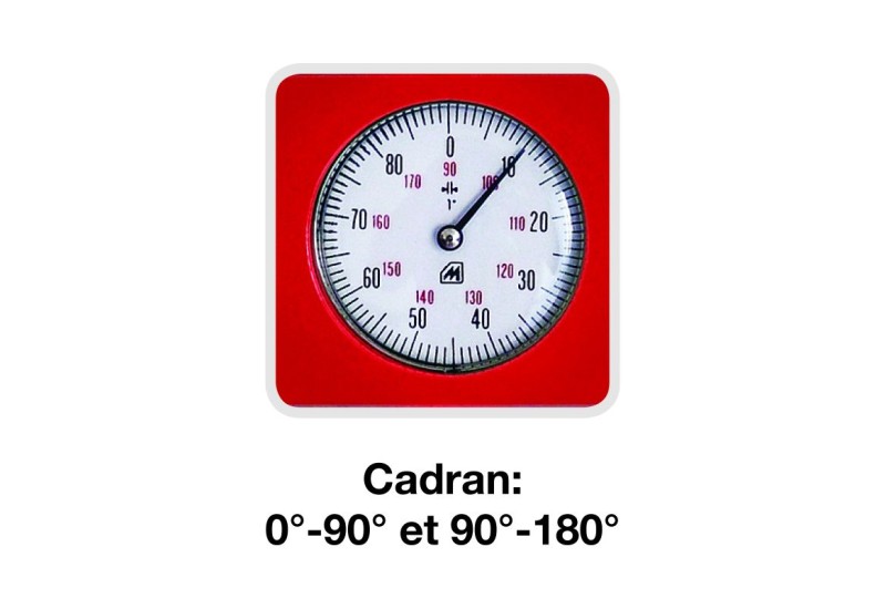 METRICA - Rapporteur d'angle à cadran bras encastrés - 0-180° - 60 cm - QUADRANFIX METRICA - Rapporteur d'angle à cadran bras encastrés - 0-180° - 60 cm - QUADRANFIX