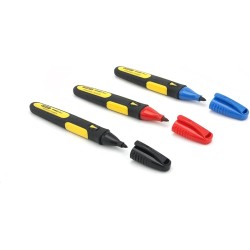 STANLEY - Marqueur Pointe Fine - 3 Couleurs - Carte 3Pcs - Fatmax