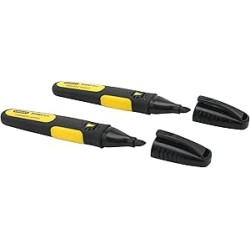 STANLEY - Marqueur Noir Pointe Large Biseautee - Carte 2 Pcs - Fatmax