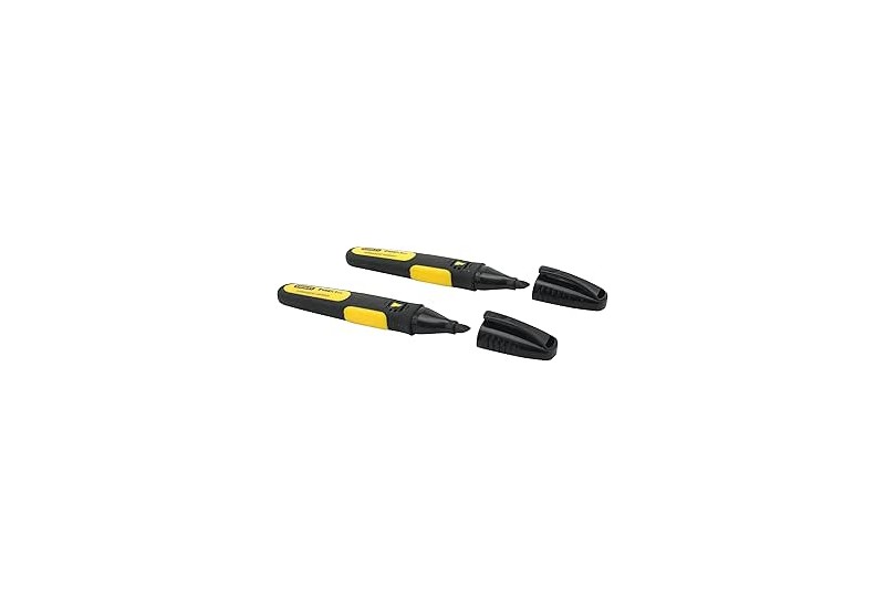 STANLEY - Marqueur Noir Pointe Large Biseautee - Carte 2 Pcs - Fatmax