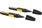 STANLEY - Marqueur Noir Pointe Large Biseautee - Carte 2 Pcs - Fatmax
