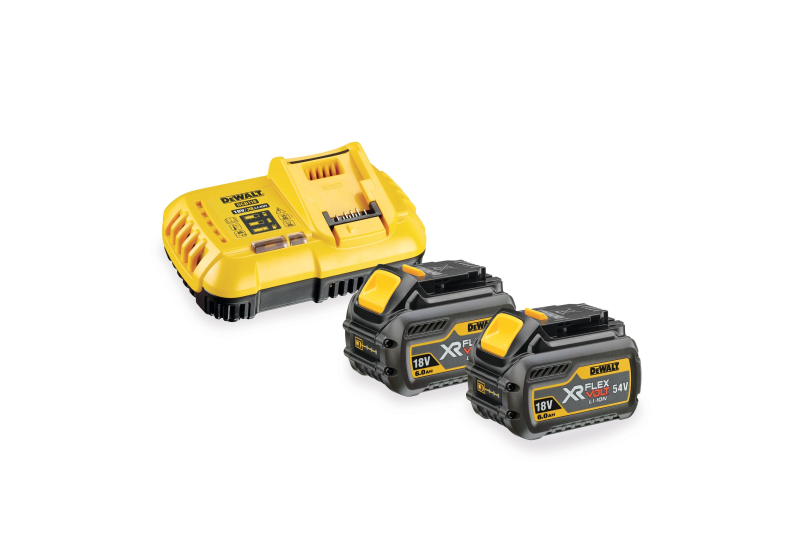 DEWALT - Pack 2 batteries XR FLEXVOLT 18V/54V 6 Ah/2 Ah Li-Ion + chargeur rapide