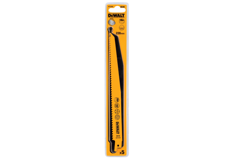 DEWALT - Lame de scie sabre BiM Plungepoint pour la coupe du bois 228 mm DEWALT - Lame de scie sabre BiM Plungepoint pour la coupe du bois 228 mm
