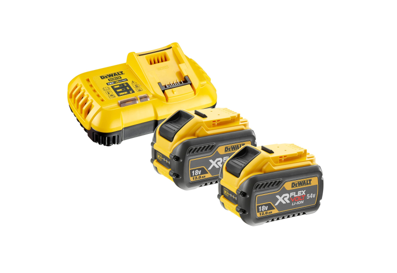 DEWALT - Pack 2 batteries XR FLEXVOLT 18V/54V 12Ah/4 Ah Li-Ion + chargeur rapide