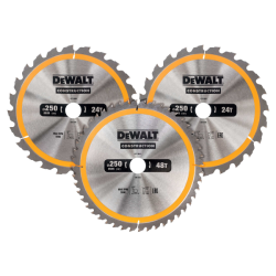 DEWALT - Coffret plastique de 3 lames Construction pour scie circulaire stationnaires : DT1952 x 2, DT1959