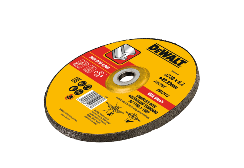 DEWALT - Disque à meuler le métal 230X22.2 mm, épaisseur 6 mm, moyeu déporté DEWALT - Disque à meuler le métal 230X22.2 mm, épaisseur 6 mm, moyeu déporté