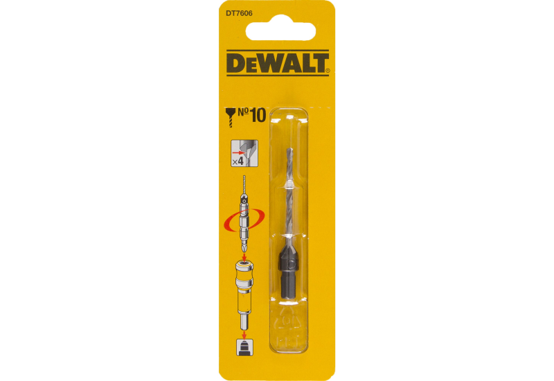 DEWALT - Mèche N°10 et fraise à chanfreiner 4 taillants DEWALT - Mèche N°10 et fraise à chanfreiner 4 taillants