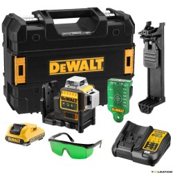 DEWALT - Laser 3x360° 12V 2 Ah Li-Ion - Faisceaux verts - coffret