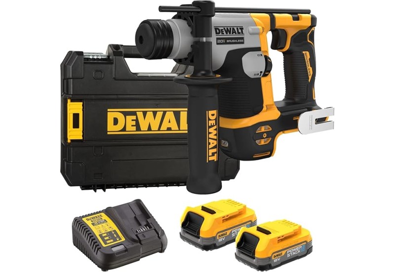 DEWALT - Perforateur compact SDS-Plus 16 mm XR 18V 2 Ah - 2 batteries POWERSTACK