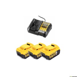 DEWALT - Pack 3 batteries XR 18V 5 Ah Li-Ion + chargeur