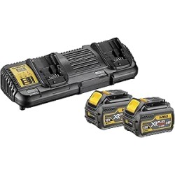 DEWALT - Pack 2 batteries XR FLEXVOLT 18V/54V 6Ah/2Ah Li-Ion + chargeur double