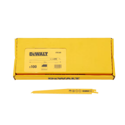 DEWALT - 100 lames de scie sabre BiM Plungepoint pour la coupe du bois 228 mm