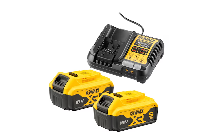 DEWALT - Pack 2 batteries XR 18V 5 Ah Li-Ion + chargeur