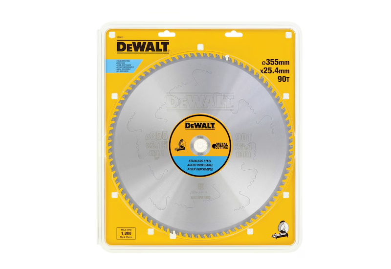 DEWALT - Lame de scie circulaire stationnaire 355 x 25,4 mm, 90 dents, MTCG/inox, angle d'attaque 10 DEWALT - Lame de scie circulaire stationnaire 355 x 25,4 mm, 90 dents, MTCG/inox, angle d'attaque 10