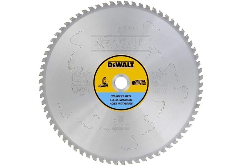 DEWALT - Lame de scie circulaire stationnaire 355 x 25,4 mm, 70 dents, MTCG/inox, angle d'attaque 10 DEWALT - Lame de scie circulaire stationnaire 355 x 25,4 mm, 70 dents, MTCG/inox, angle d'attaque 10