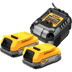 DEWALT - Pack 2 batteries POWERSTACK XR 18V 1.7Ah Li-Ion + chargeur