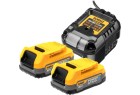 DEWALT - Pack 2 batteries POWERSTACK XR 18V 1.7Ah Li-Ion + chargeur