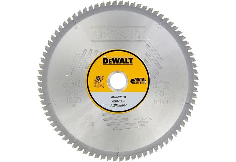 DEWALT - Lame de scie circulaire stationnaire 305 x 30 mm, 80 dents, TCG/Aluminium, angle d'attaque -5 DEWALT - Lame de scie circulaire stationnaire 305 x 30 mm, 80 dents, TCG/Aluminium, angle d'attaque -5
